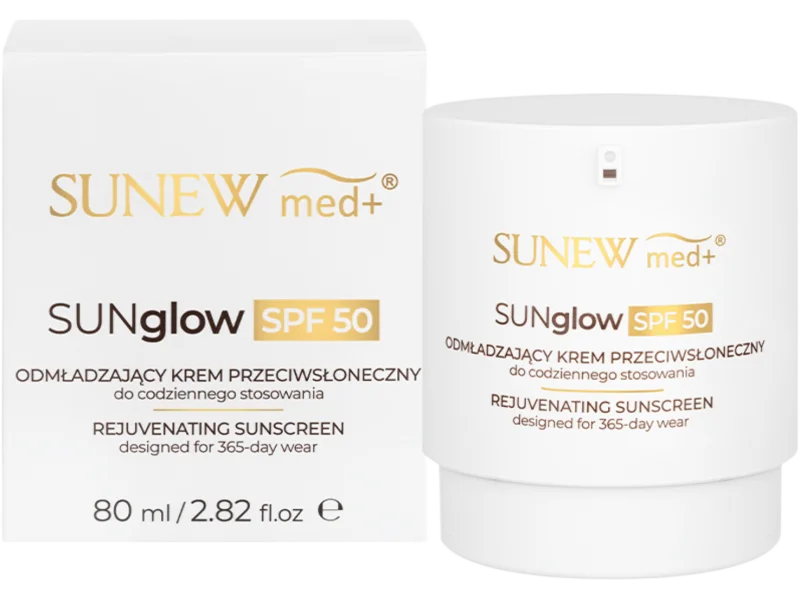 SunewMed+ SUNglow SPF50 odmładzający przeciwsłoneczny do codziennego stosowania, krem, 80 ml