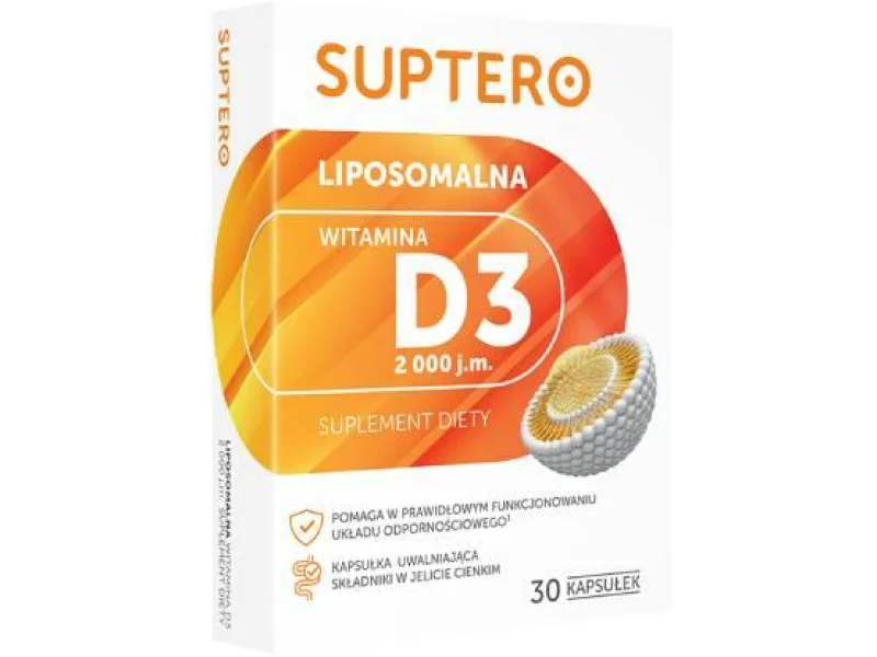 SUPTERO Liposomalna witamina D3, kapsułki, 2000 j.m., 30 kaps.