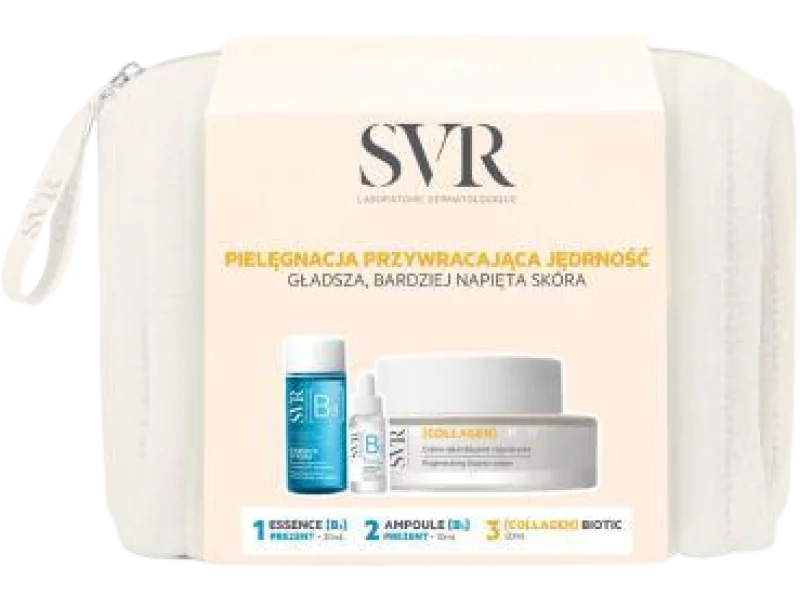 SVR Biotic zestaw: krem Collagen Biotic + ampułka Ampoule Hydra B3 + esencja Essence Hydra B3 + kosmetyczka, krem + serum + esencja, 50 ml