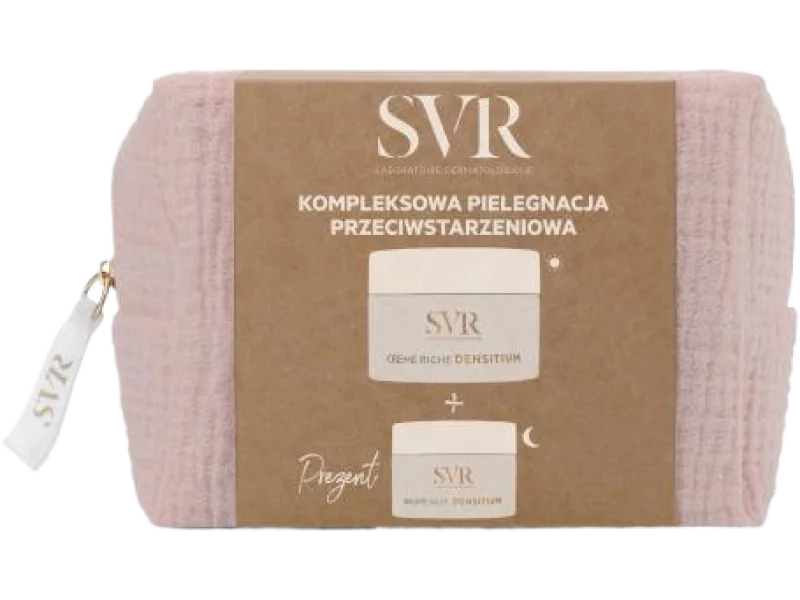 SVR DENSITIUM Zestaw Przeciwstarzeniowy odżywczy krem do twarzy + Intensywnie regenerujący balsam do twarzy na noc, opakowanie, 50 + 15 ml