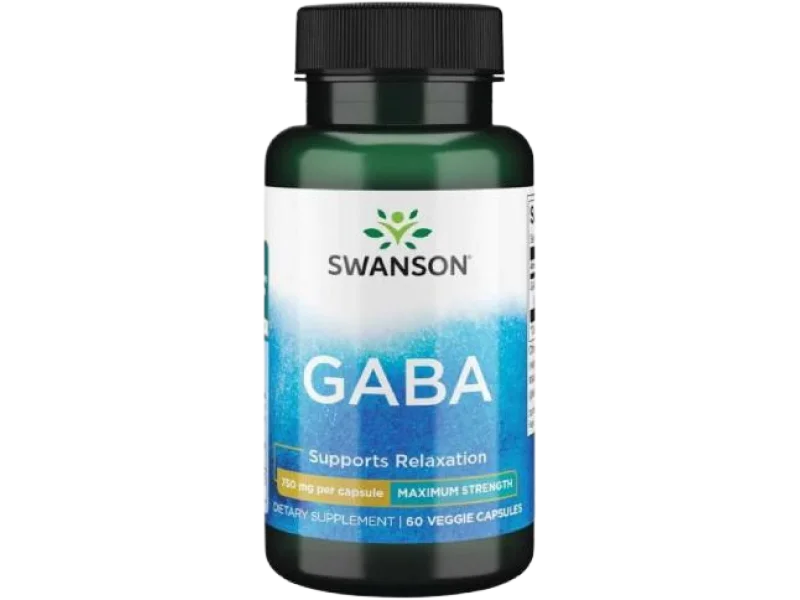 SWANSON GABA Forte Kwas gamma aminomasłowy, kapsułki, 750 mg, 60 kaps.