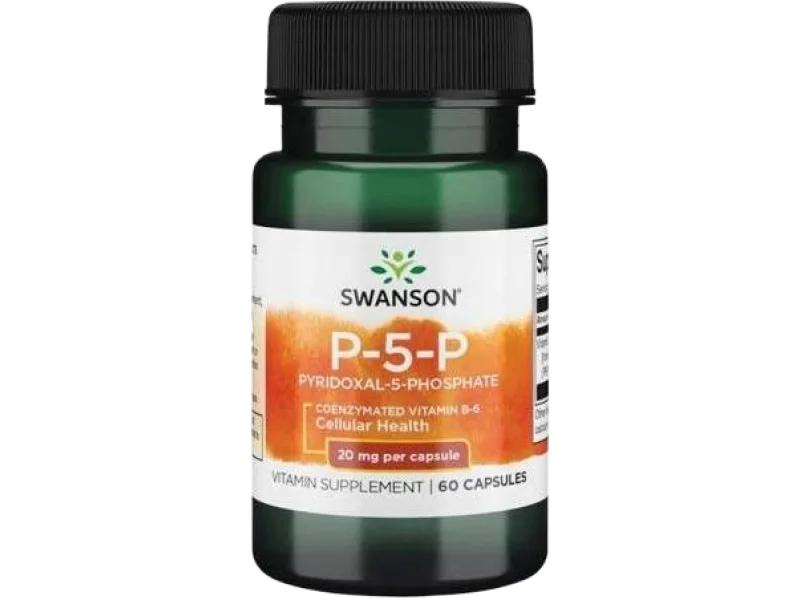 SWANSON P-5-P Witamina B-6, kapsułki, 20 mg, 60 kaps.