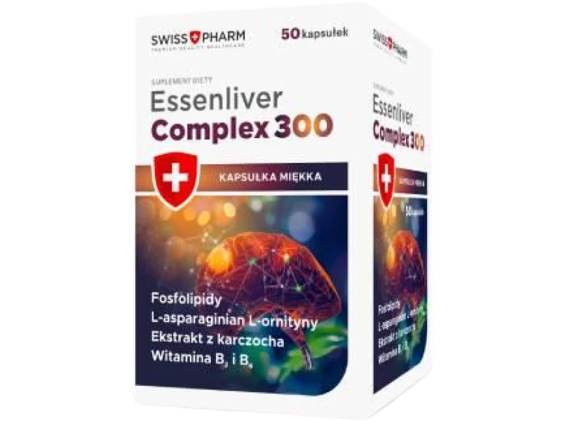 Swiss+Pharm Essenliver Complex 300, kapsułki miękkie, 300 mg, 50 kaps.