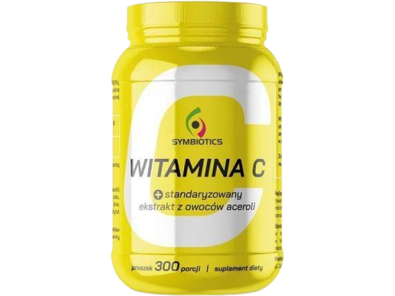 Symbiotics Witamina C ze standaryzowanym ekstraktem z aceroli, proszek, 975 mg, 300 g