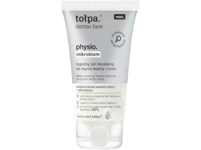 TOŁPA DERMO FACE PHYSIO MIKROBIOM łagodny żel micelarny do mycia twarzy i oczu, 195 ml