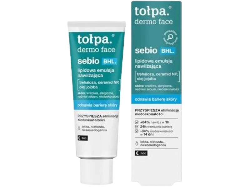 Tołpa Dermo Face Sebio BHL lipidowa emulsja nawilżająca, emulsja na skórę, 40 ml