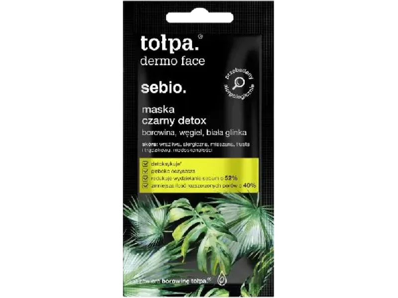 Tołpa Dermo Face Sebio, maska czarny detox, 8 ml