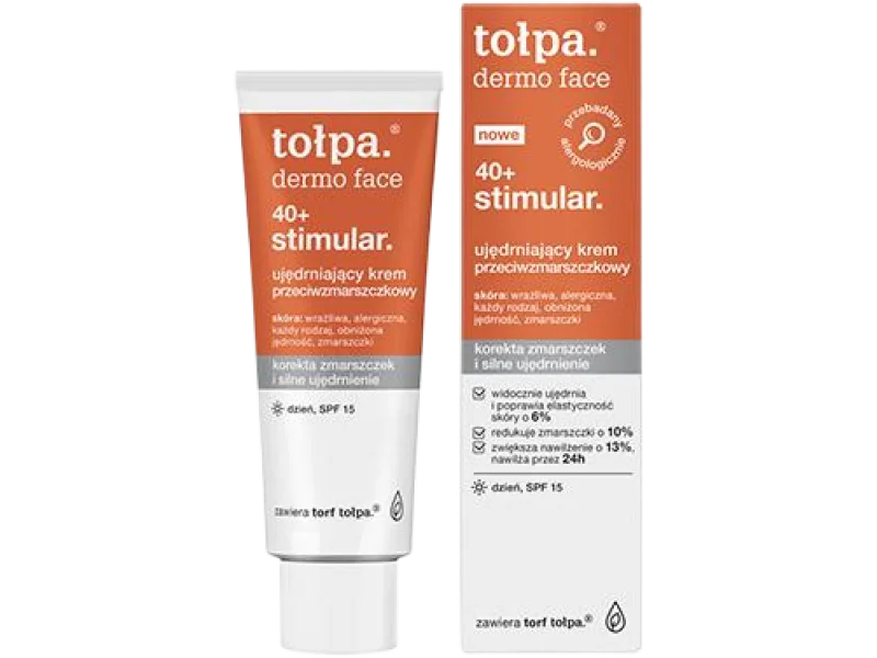 TOŁPA DERMO FACE STIMULAR 40+ ujędrniający przeciwzmarszczkowy na dzień, krem, 40 ml