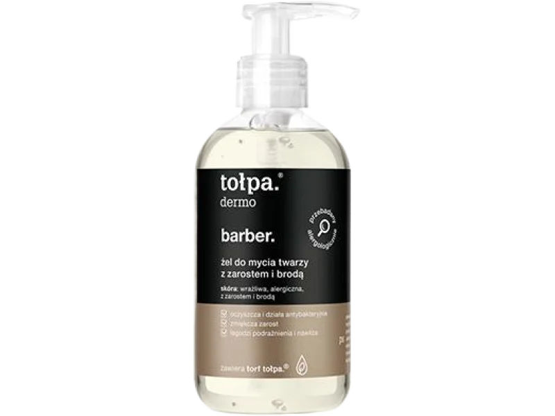 Tołpa Dermo Men Barber żel do mycia twarzy z zarostem i brodą, żel na skórę, 150 ml