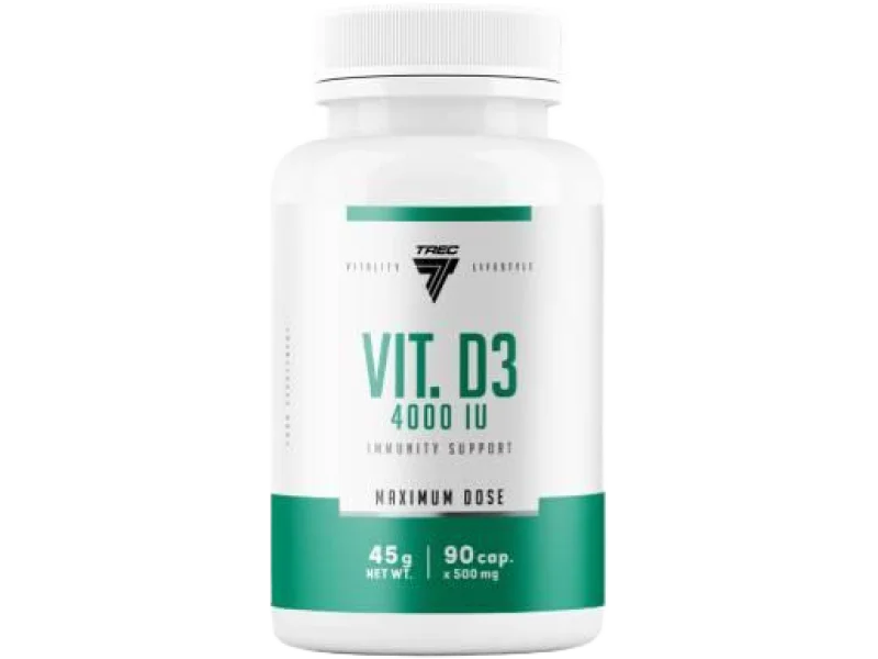 Trec Vitality Vit. D3 4000 IU, kapsułki, 4000 IU, 90 kaps.