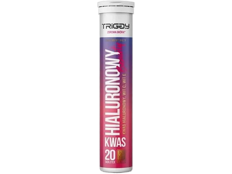 Triggy Kwas hialuronowy Beauty, smak marakui, tabletki musujące, 20 tabl.