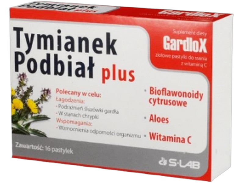 Gardlox Tymianek i Podbiał Plus, pastylki do ssania, 24 szt.