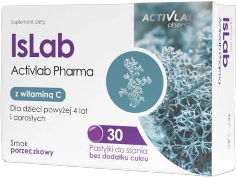 Unipro ActivLab Pharma Islab, smak czarnej porzeczki, pastylki do ssania, 30 szt.