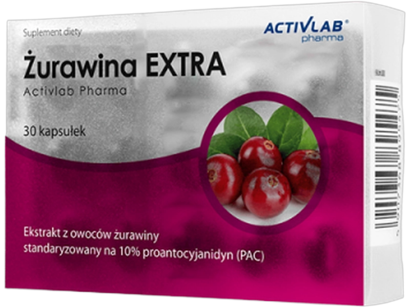 Unipro Żurawina extra, kapsułki, 350 mg + 100 mg, 30 kaps.