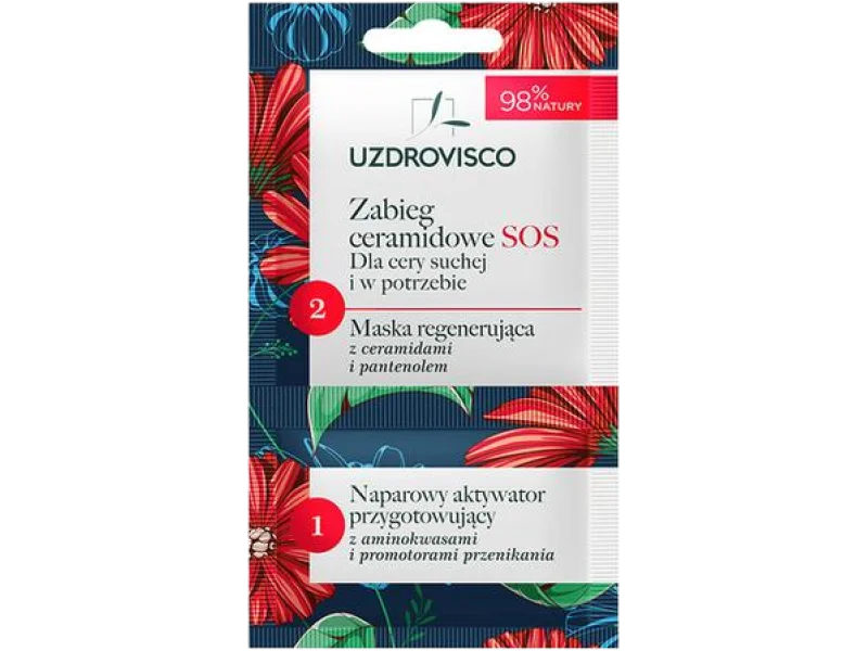 UZDROVISCO Zabieg SOS ceramidowe dla cery suchej i w potrzebie, żel, 8 ml