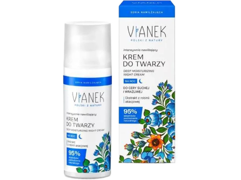 VIANEK Intensywnie nawilżający krem do twarzy na noc, 50 ml