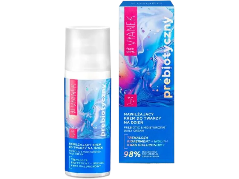 VIANEK Prebiotyczny krem do twarzy na dzień nawilżający z trehalozą, 50 ml