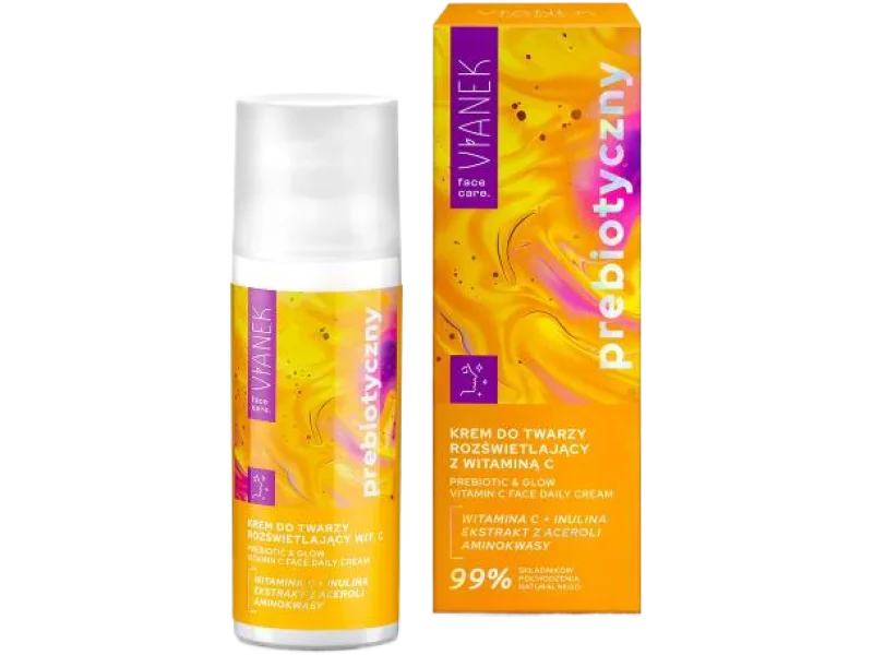 VIANEK Prebiotyczny krem do twarzy rozświetlający z witaminą C, 50 ml