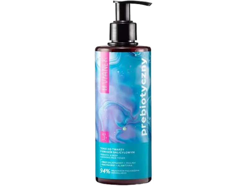VIANEK Prebiotyczny tonik do twarzy z kwasem salicylowym, 300 ml