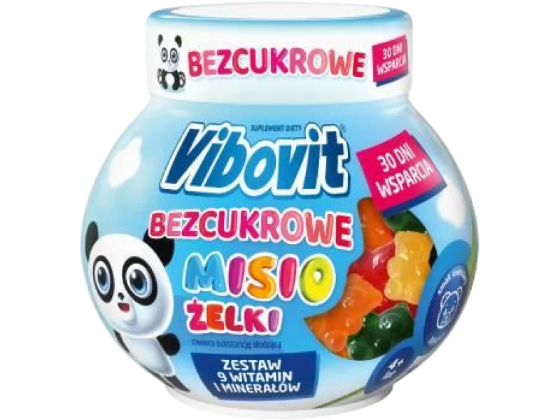 Vibovit Bezcukrowe Misio Żelki o smaku owocowym, żelki, 30 szt.