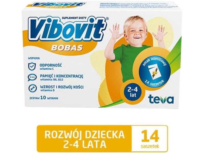 Vibovit Bobas waniliowy, saszetki, 14 sasz.