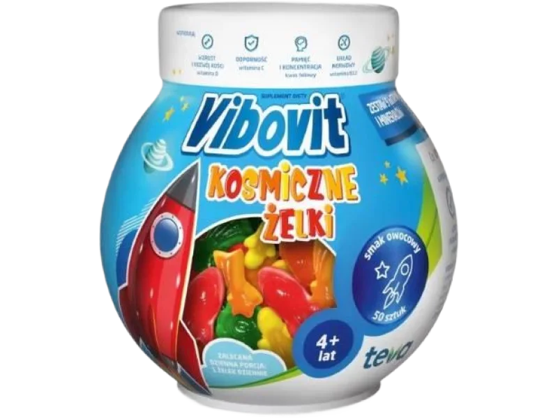 Vibovit Kosmiczne Żelki smak owocowy, żelki, 50 szt.