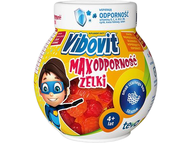 Vibovit Max odporność żelki, smak czarnego bzu, 50 szt.