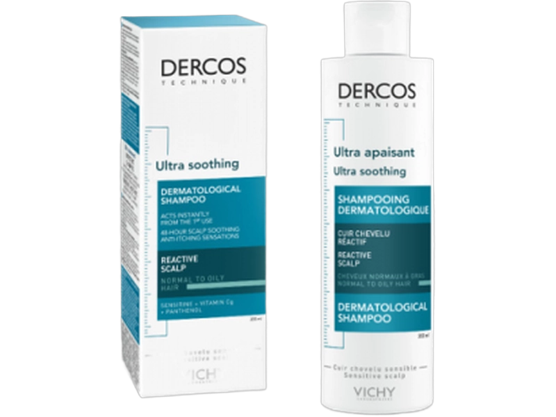 Vichy Dercos szampon ultrakojący włosy normalne i przetłuszczające się, 200 ml