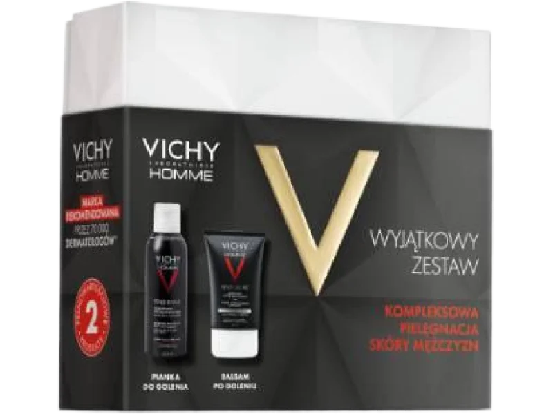 VICHY HOMME zestaw do golenia, pianka + balsam, 200 ml + 75 ml ml
