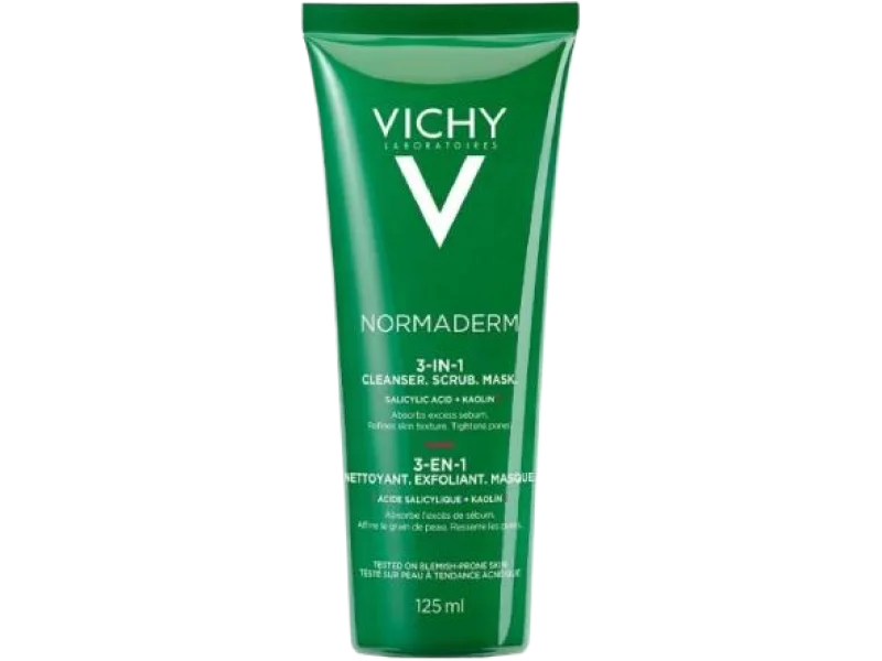 VICHY NORMADERM 3w1 Peeling + Maska + Oczyszczanie, żel, 125 ml