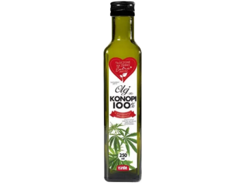 VIRDE Olej z konopi 100% tłoczony na zimno, 250 ml