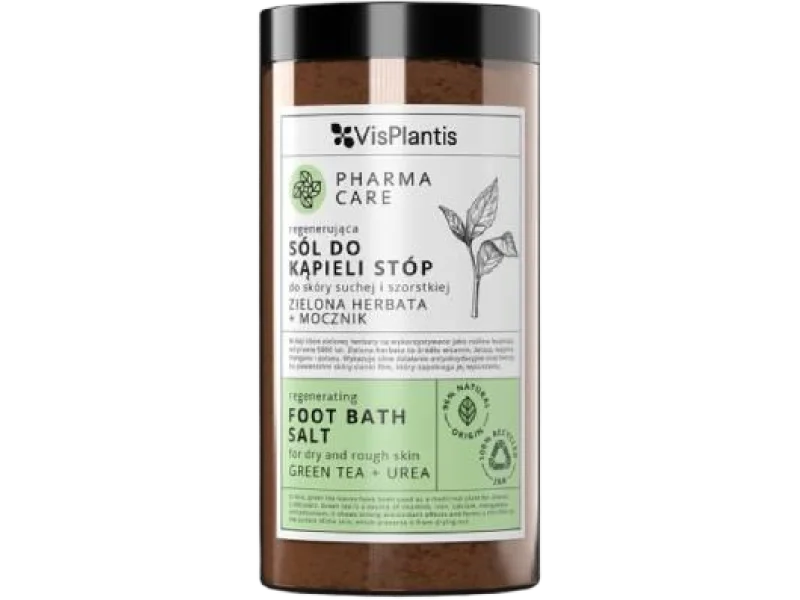 Vis Plantis Pharma Care Regenerująca sól do stóp Zielona herbata + Mocznik, produkt sypki, 560 g