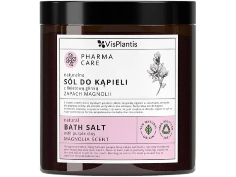 Vis Plantis Pharma Care Sól do kąpieli z fioletową glinką Magnolia, sól lecznicza, 800 g