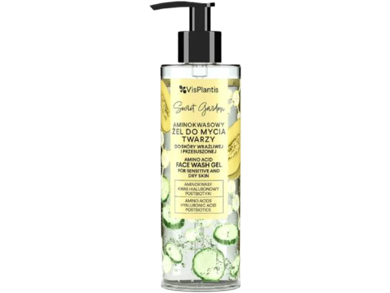 Vis Plantis Secret Garden Aminokwasowy żel do mycia twarzy do skóry wrażliwej i przesuszonej, 200 ml