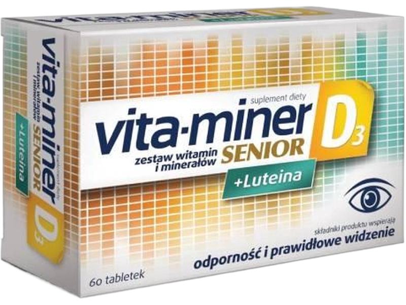 Vita-Miner Senior D3 + luteina, tabletki, 60 tabl.