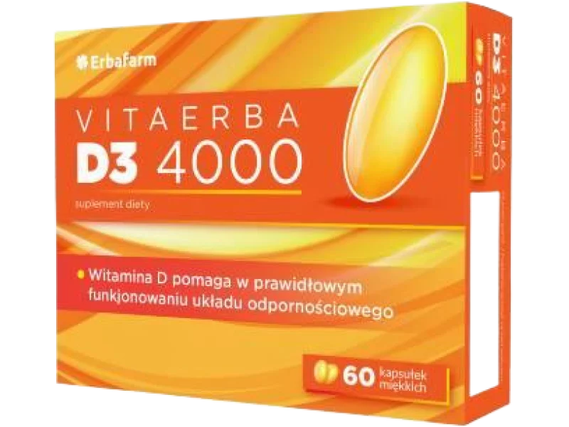 VitaErba D3 4000, kapsułki miękkie, 100 μg, 60 kaps.