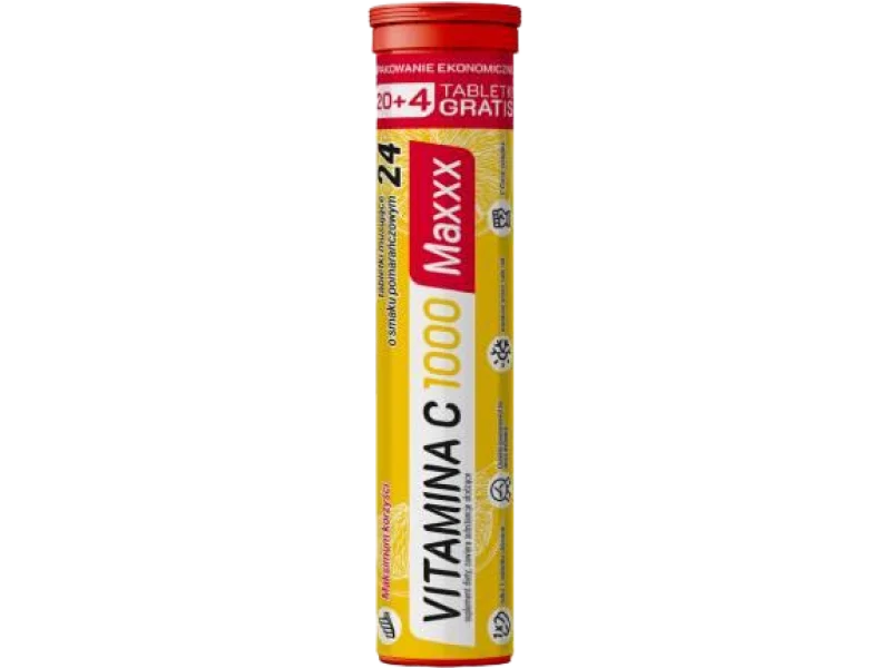 Vitamina C 1000 Maxxx, tabletki musujące, 1000 mg, 24 tabl.