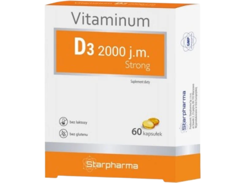 Vitaminum D3 2000 j.m. Strong, kapsułki, 2000 j.m., 60 kaps.
