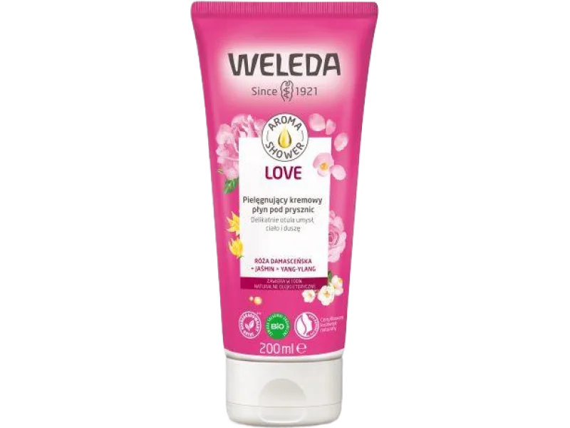 WELEDA Aroma Shower Love Kremowy płyn pod prysznic, 200 ml