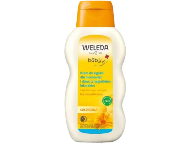 WELEDA Baby Calendula Krem do kąpieli dla niemowląt i dzieci z nagietkiem lekarskim, 200 ml