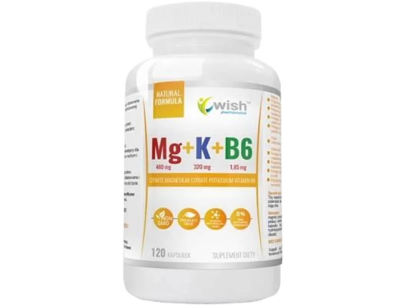 Wish Pharmaceutical Magnez + Potas + Witamina B6 Vege, kapsułki, 120 kaps.