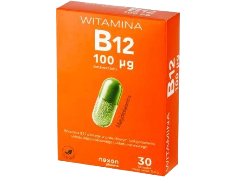 Witamina B12 100μg, kapsułki, 100 μg, 30 kaps.