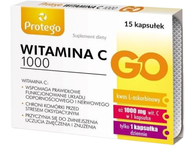 WITAMINA C 1000 GO Protego, kapsułki, 1000 mg, 15 kaps.