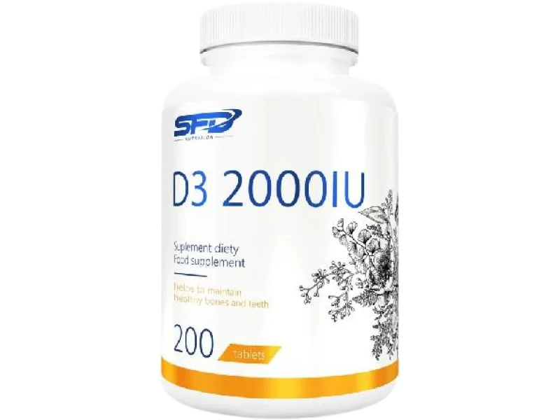 Witamina D3 2000IU SFD, tabletki, 50 µg, 200 tabl.