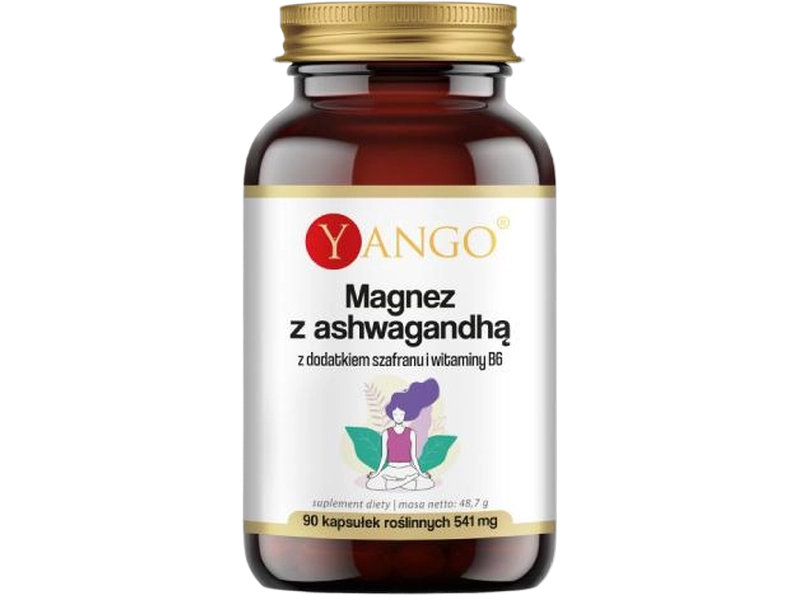 Yango magnez z ashwagandhą z dodatkiem szafranu, kapsułki, 90 kaps.