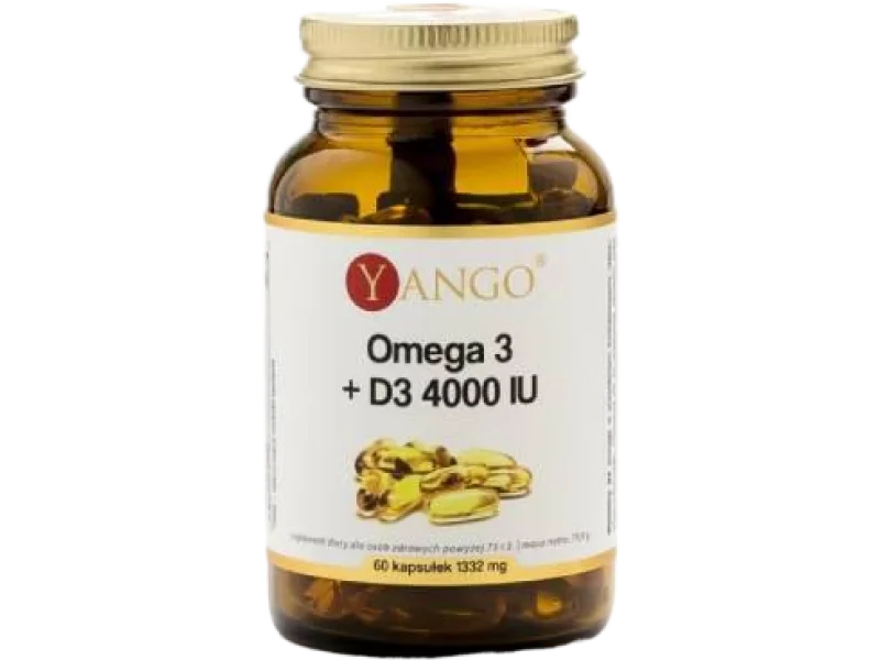 YANGO Omega 3 + Witamina D3 4000 IU, kapsułki, 60 kaps.
