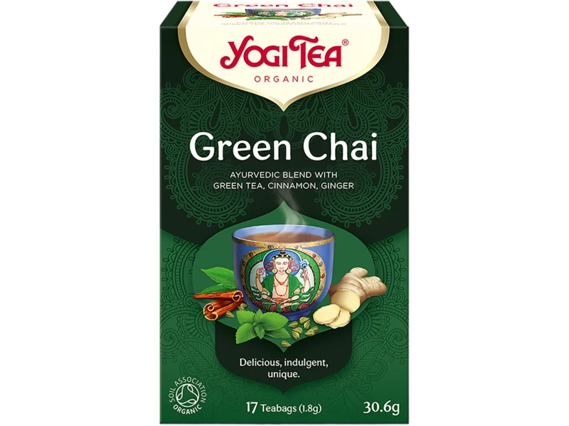 Yogi Tea Organic Green Chai herbata zielony czaj, zioła do zaparzania, 17 szt.
