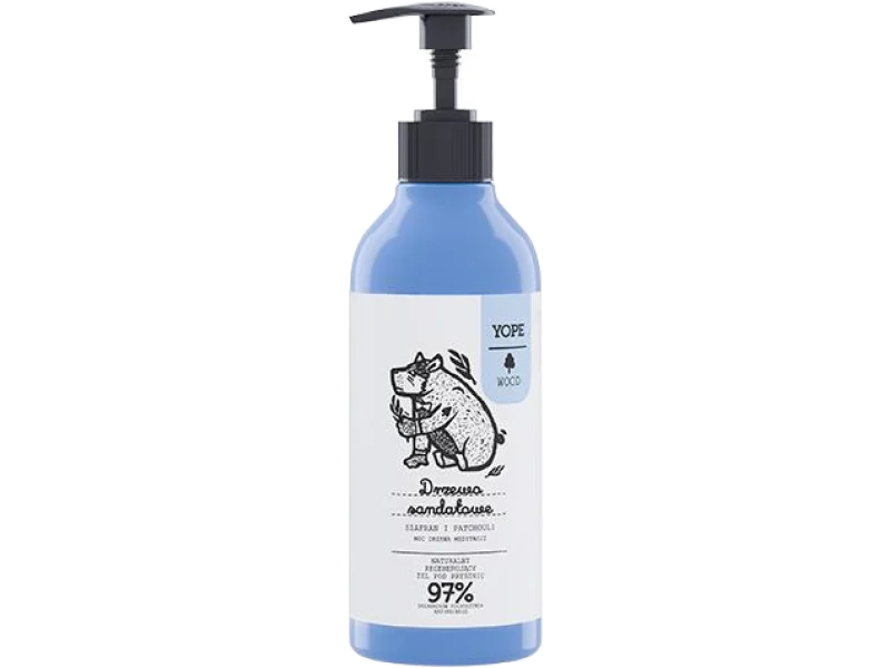Yope naturalny regenerujący żel pod prysznic drzewo sandałowe szafran i patchouli, 400 ml