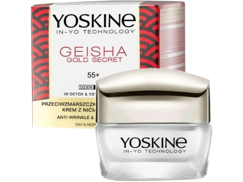 Yoskine Geisha Gold Secret Przeciwzmarszczkowa Regeneracja krem z nićmi jedwabiu 55+, 50 ml