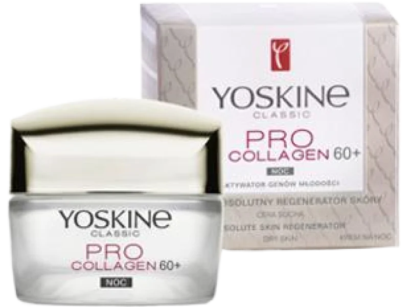 Yoskine Pro collagen 60+ reduktor głębokich zmarszczek na noc cera sucha, krem, 50 ml